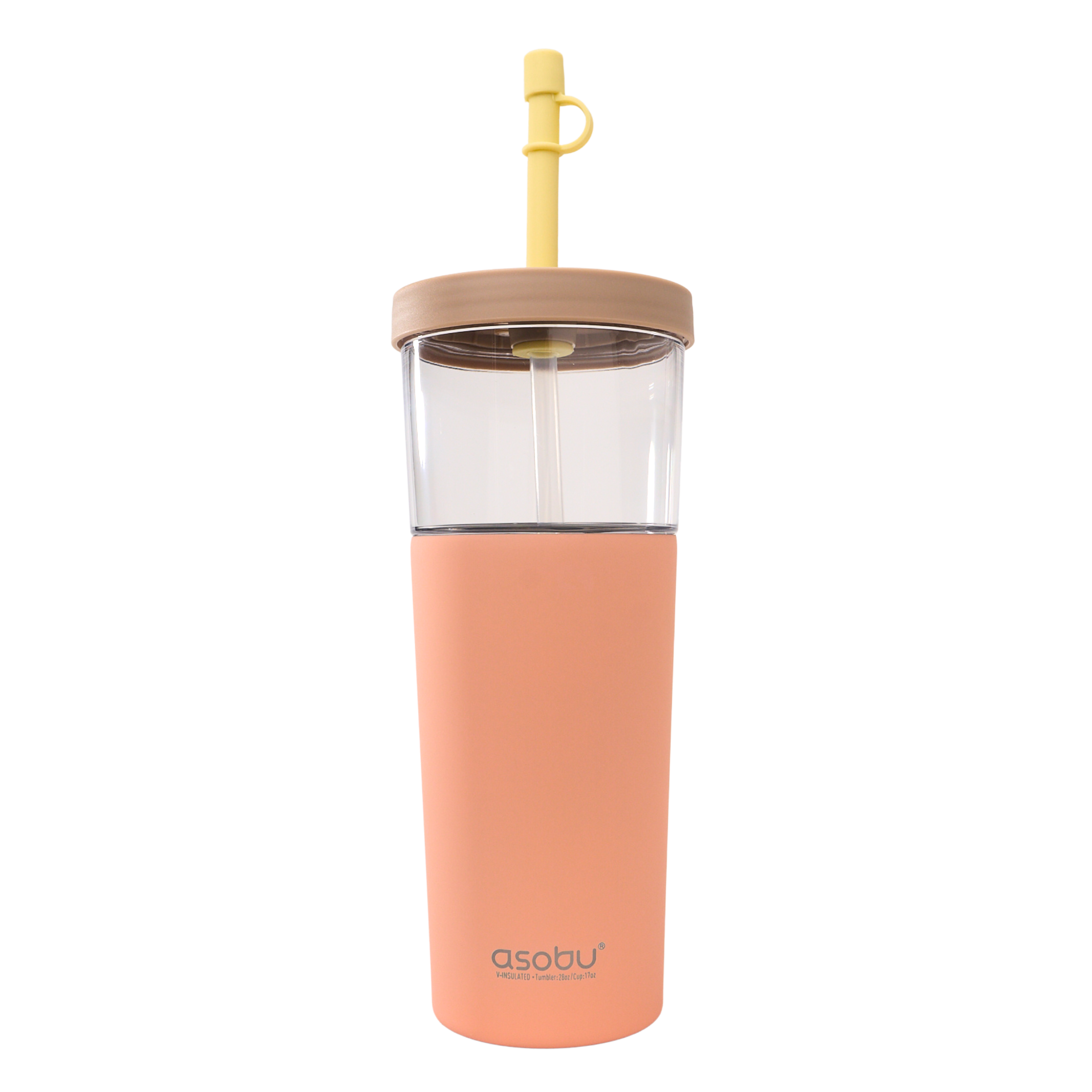 asobu-marina-tumbler-17oz-2-in-1-pastell-pfirsich-strohhalm-kaffeebecher image 1
