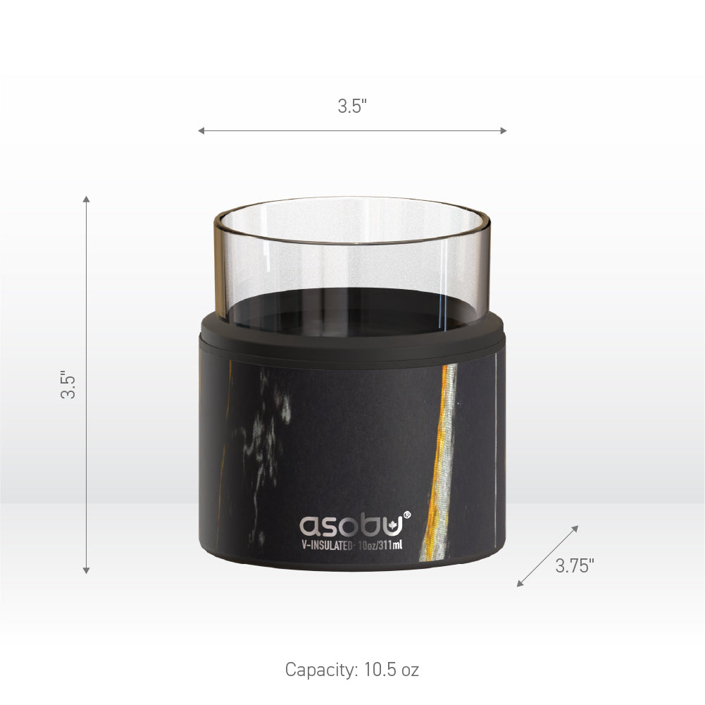 asobu-whiskey-insulated-sleeve-midnight-marble-mit-rocks-glas image 6