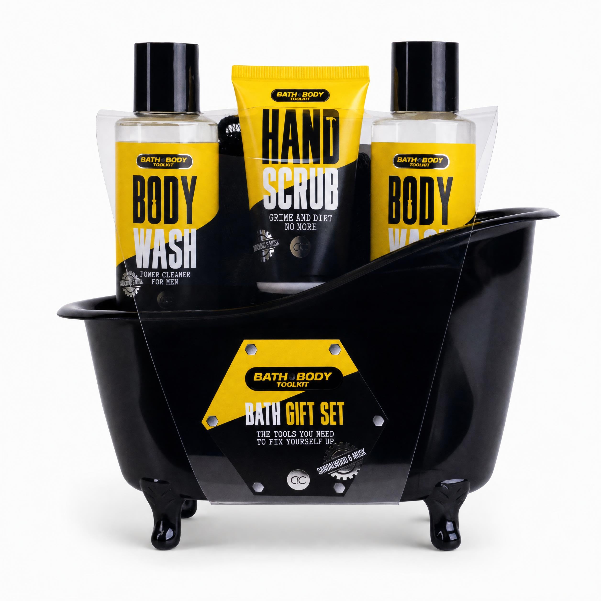 accentra-bath-body-toolkit-geschenkset-herren-in-wanne-gelb-schwarz image 1