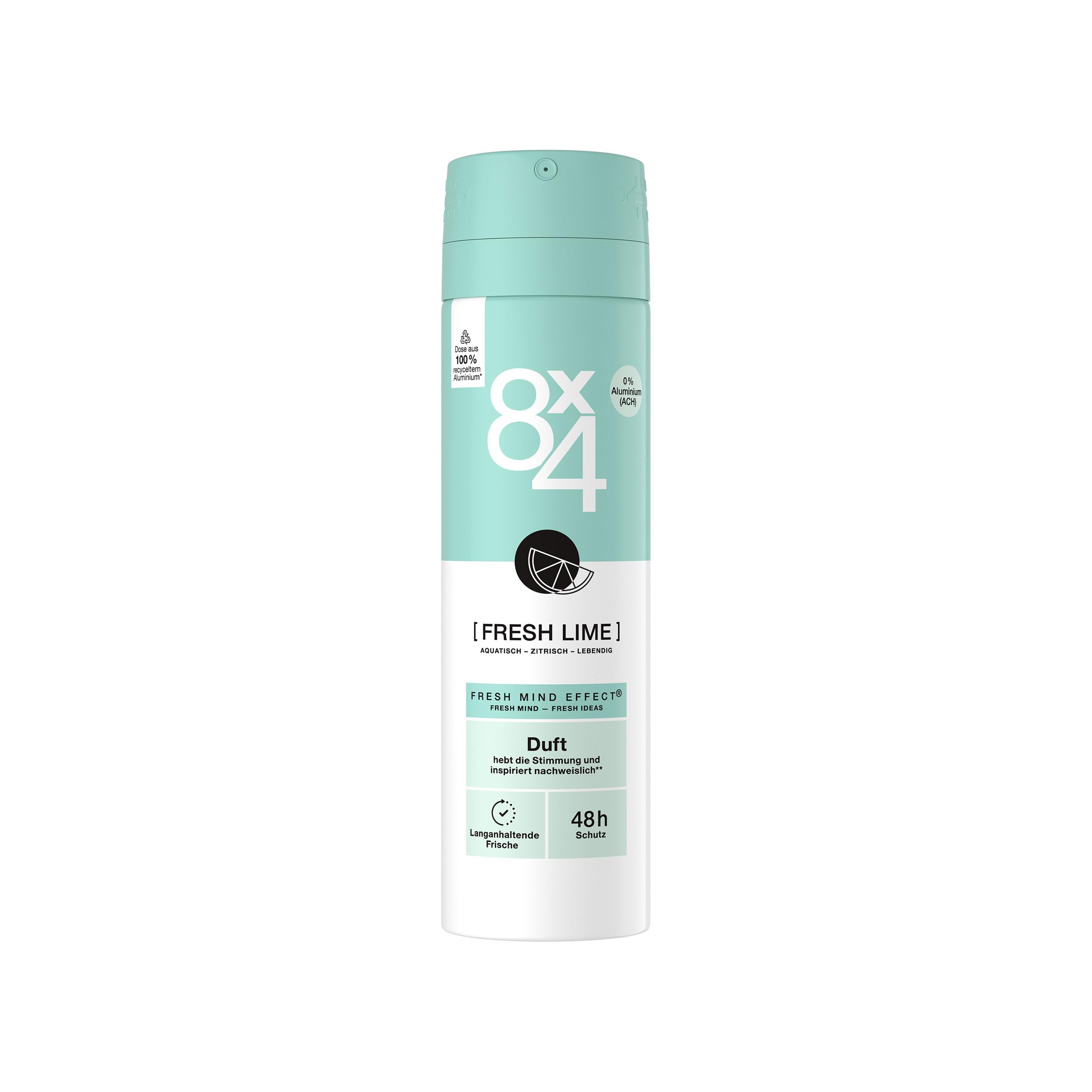 8x4-fresh-lime-deospray-ohne-aluminium-150-ml image 1