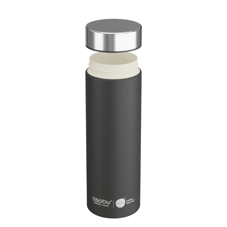 asobu-le-baton-black-puramic-travel-bottle-17oz-503-ml image 1