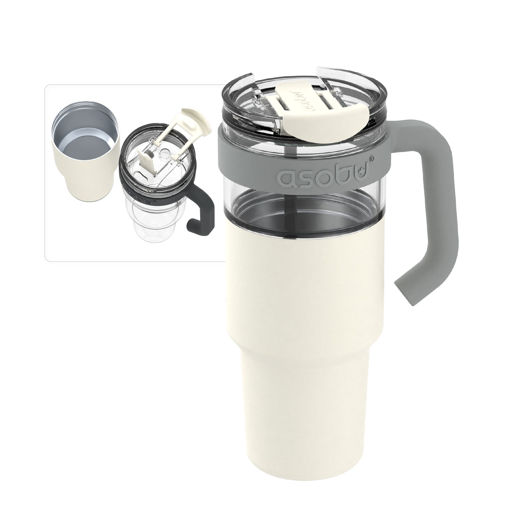 asobu-white-explorer-2-in-1-tumbler-mug image 1