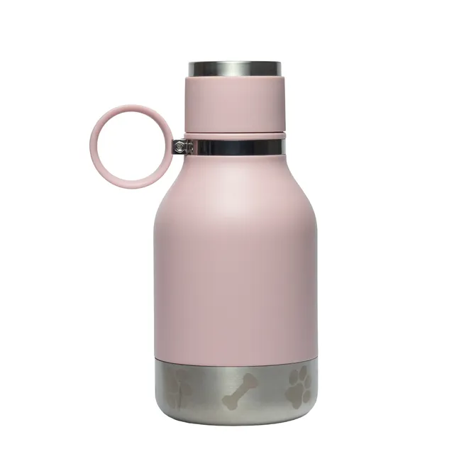 asobu-dog-bowl-bottle-pink-isolierte-edelstahl-trinkflasche-mit-hundenapf image 1