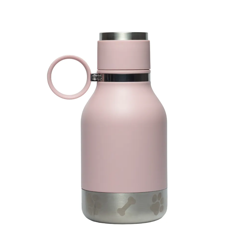 asobu-dog-bowl-bottle-pink-isolierte-edelstahl-trinkflasche-mit-hundenapf image 1