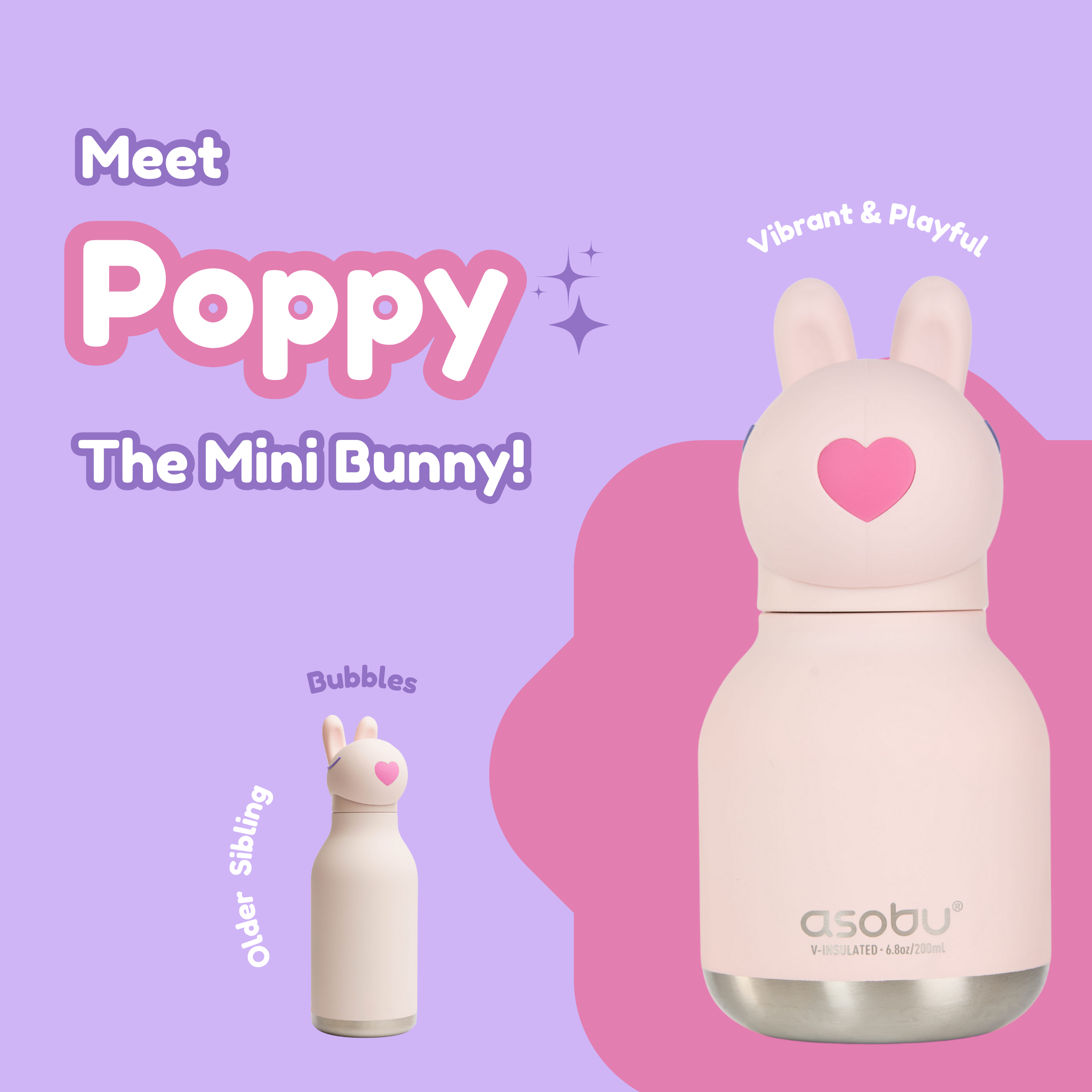 asobu-mini-bunny-bestie-bottle-isolierflasche-6-7oz-mit-schl-sselring image 5