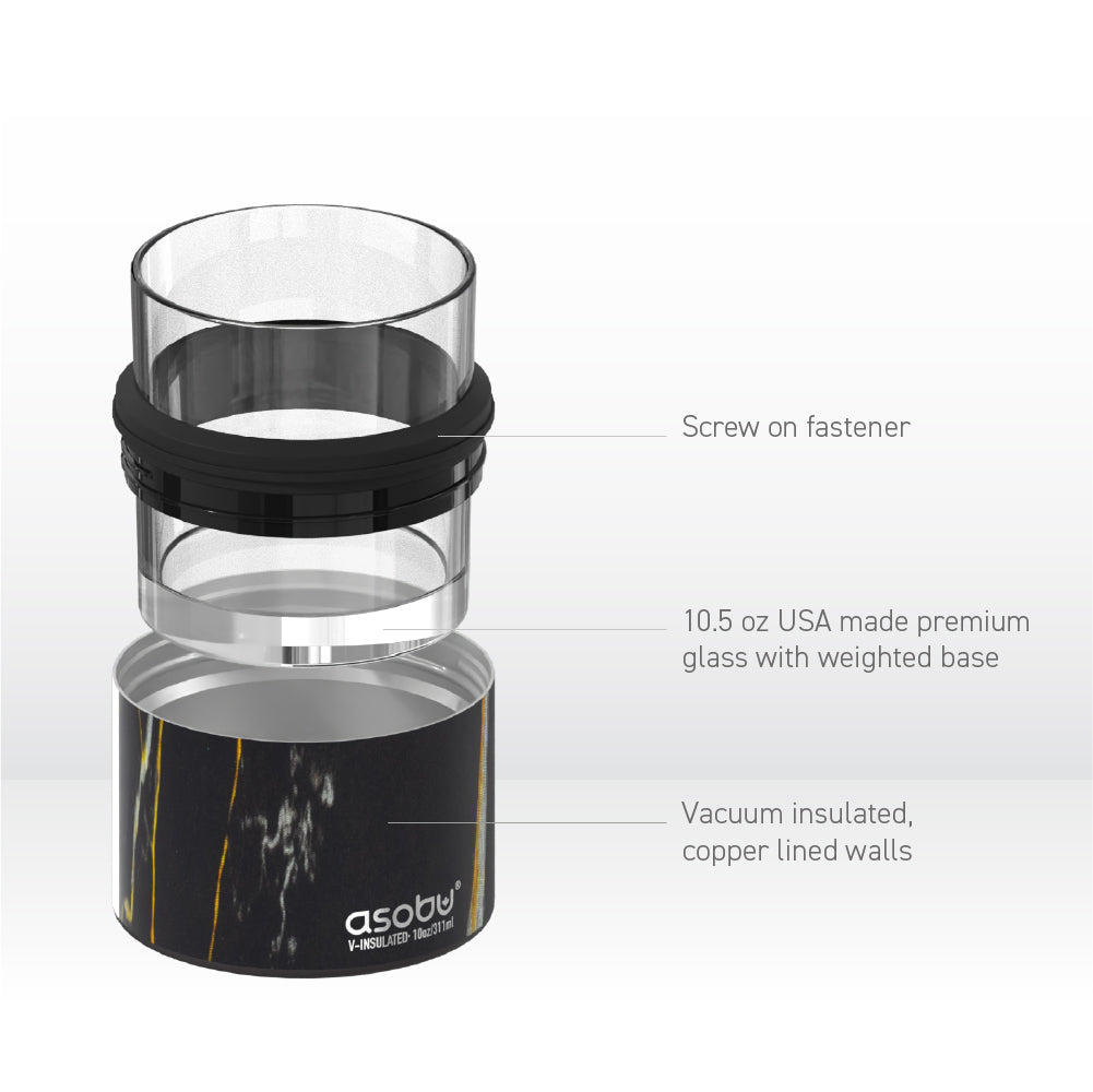 asobu-whiskey-insulated-sleeve-midnight-marble-mit-rocks-glas image 5
