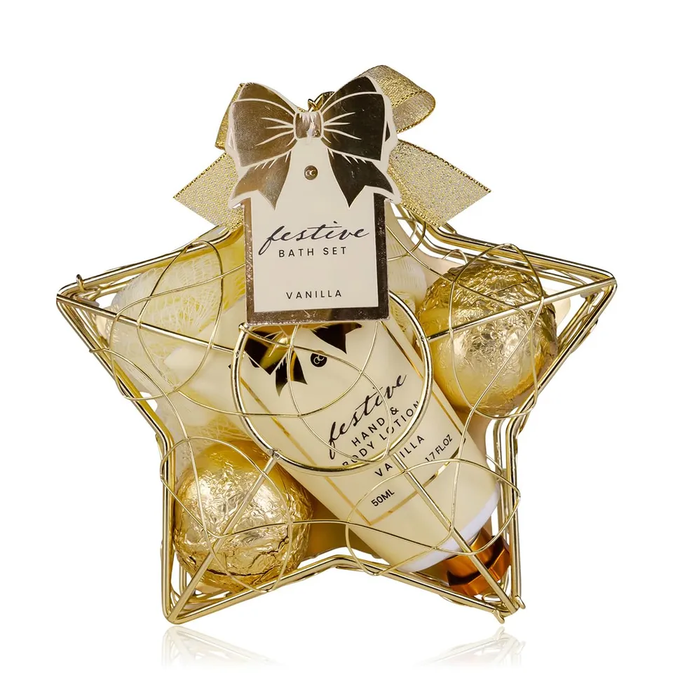 accentra-festive-duschset-frauen-im-sternf-rmigen-drahtkorb-gold-3-teiliges-gesc image 1