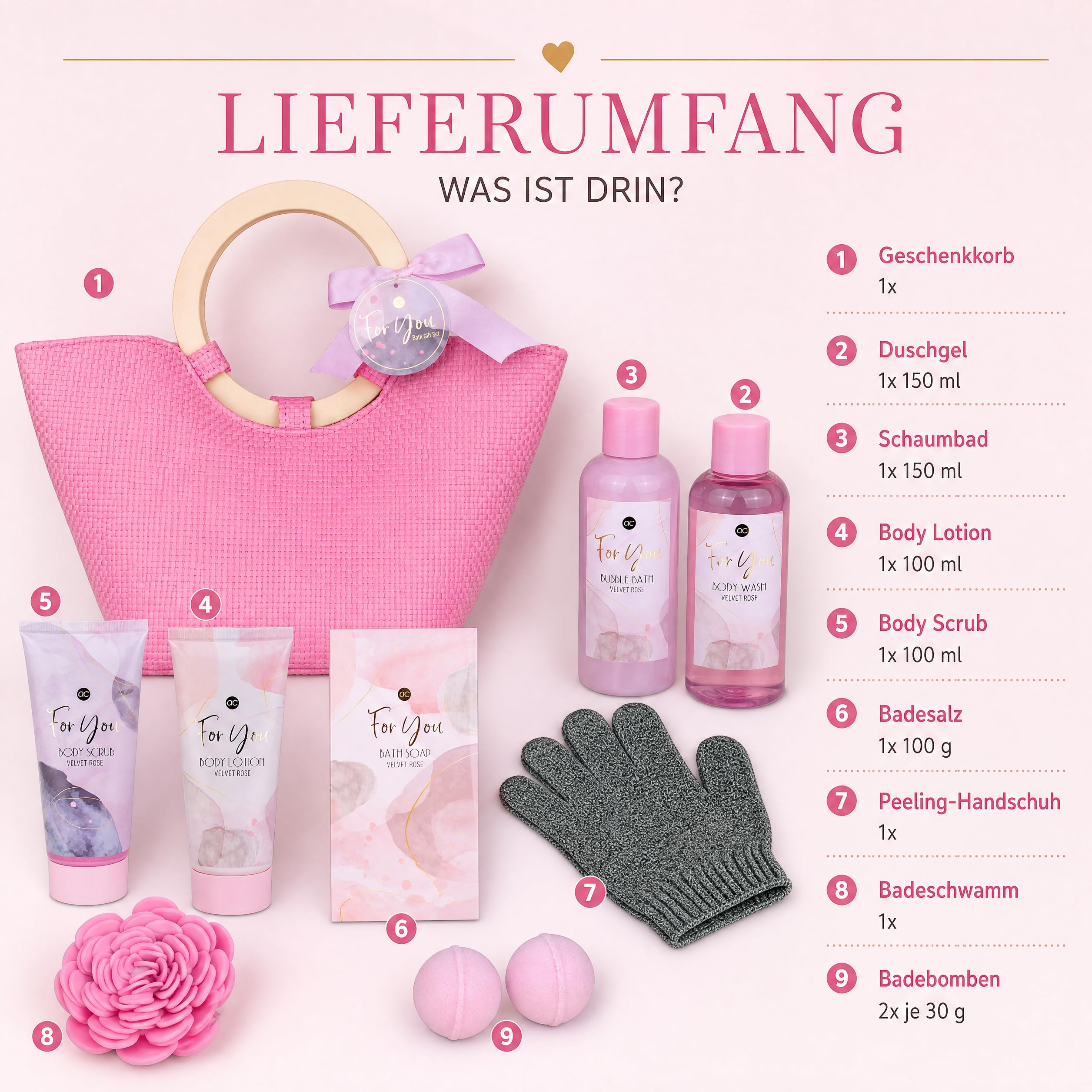 accentra-pink-rose-geschenkset-in-handtasche-velvet-rose-pflege-set-8-teilig image 3
