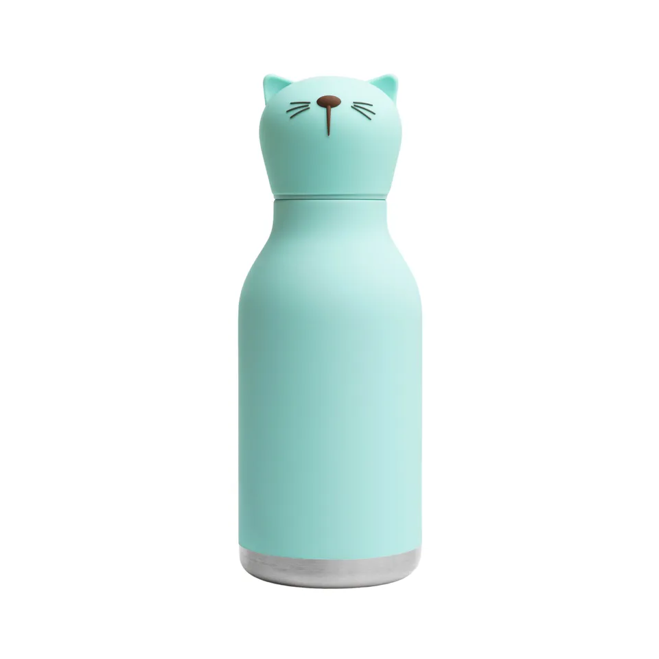 asobu-kitty-bestie-isolierflasche-470-ml-mit-silikon-figur image 1