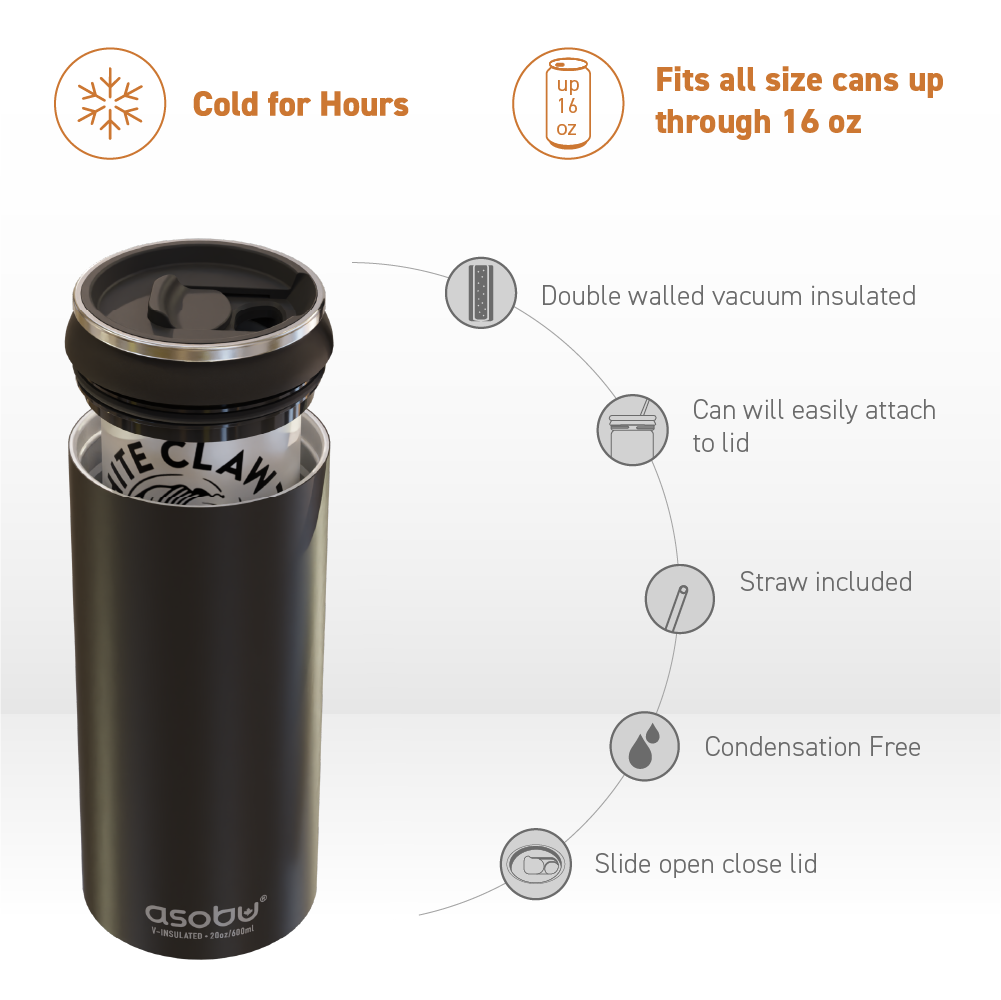 asobu-sparkling-silver-multi-can-cooler-bis-16oz image 2