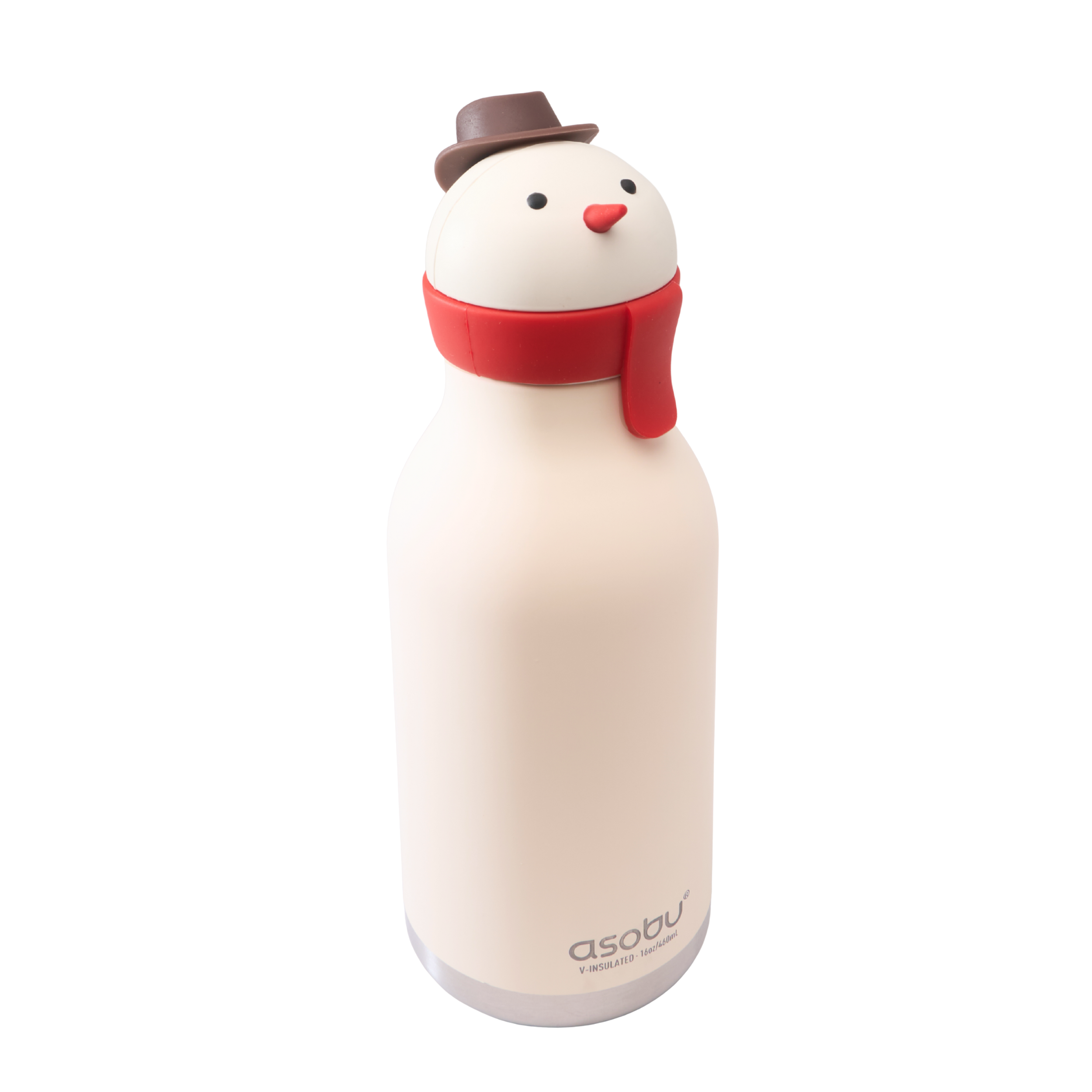 asobu-bestie-snowman-trinkflasche-470ml-isolierte-edelstahl-kinderflasche image 1