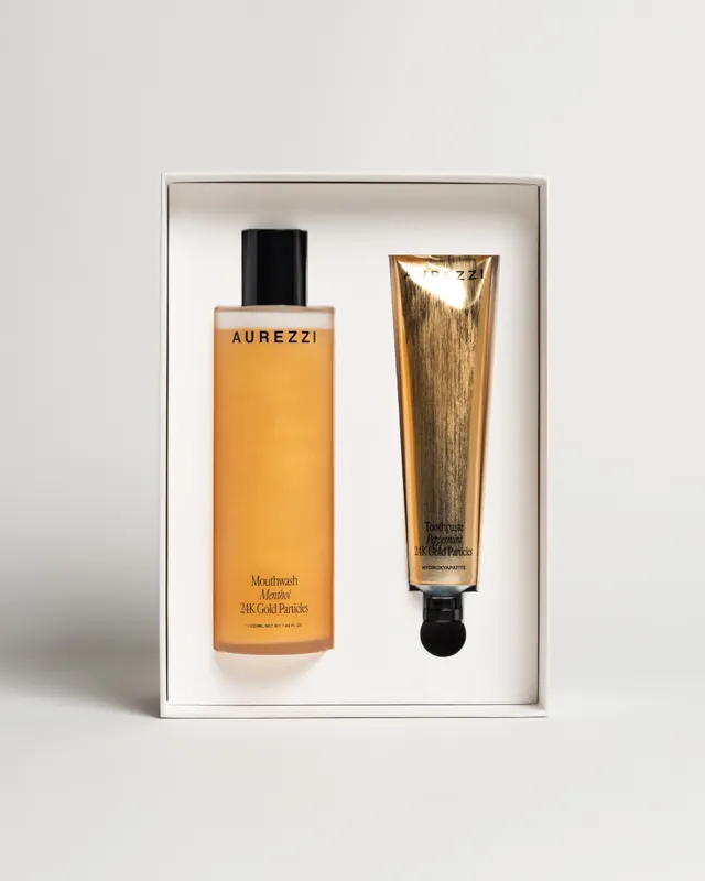 aurezzi-duo-box-gold-zahnpasta-gold-75ml-mundsp-lung-gold-220ml-set image 1