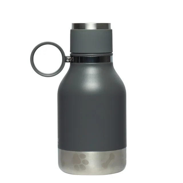 asobu-dog-bowl-bottle-trinkflasche-smoke-mit-napf image 1