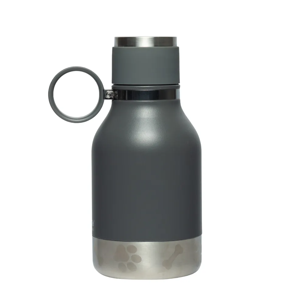 asobu-dog-bowl-bottle-trinkflasche-smoke-mit-napf image 1