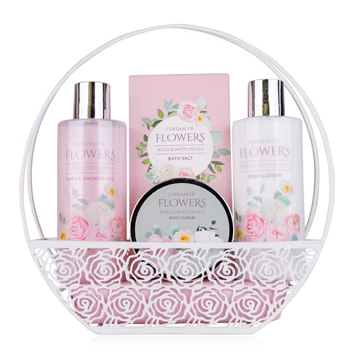 accentra-dream-of-flowers-wellness-set-roses-white-petals-im-drahtkorb-duschgel- image 4